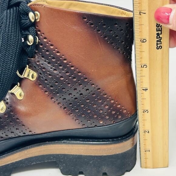 The Office of Angela Scott Ankle Boots 38 8 Brown Combat Mrs. Angela Boot - Picture 9 of 11